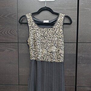 Maison Jules sequined sleeveless pleated dress
